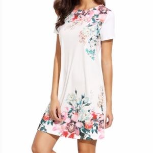 Floral Print Short Sleeve Dress